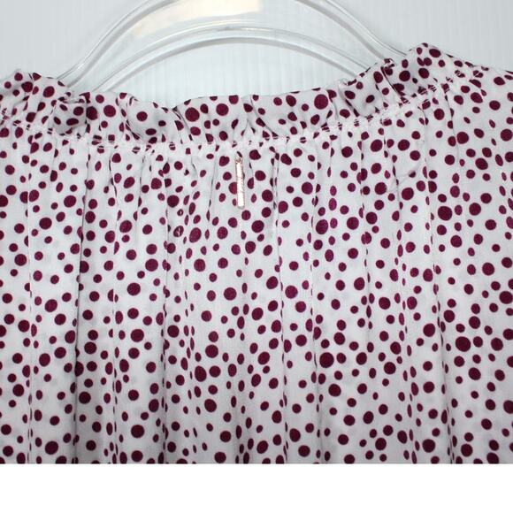 Misa Los Angeles Nehda Ruffle Mini Dress White Purple Dot Print Tie Waist Medium - Picture 10 of 11